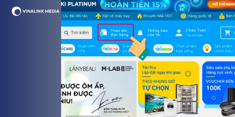 ​​​​​​​Cách kiểm tra đơn hàng bằng laptop và máy tính trên Tiki